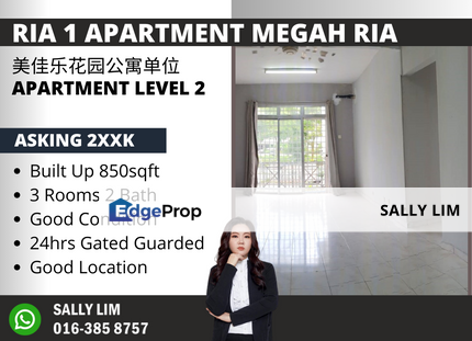 Ria 1 Apartment @ Megah Ria Level 2 Good Condition Gated & Guarded, Johor, Masai