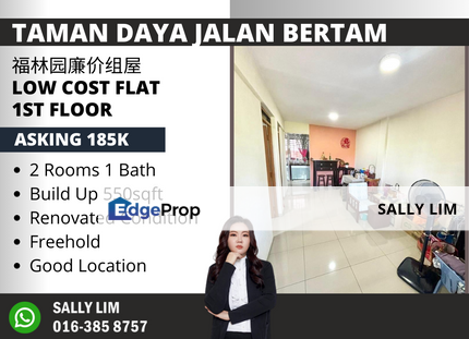 Taman Daya Jalan Bertam Low Cost Flat 1st Floor Renovated Unit, Johor, Johor Bahru