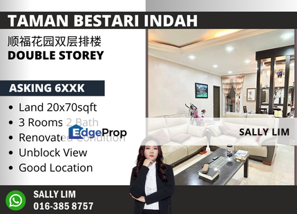 Taman Bestari Indah Ulu Tiram Double Storey Renovated & Unblock View, Johor, Ulu Tiram