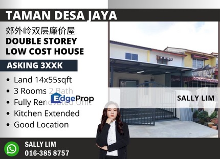 Desa Jaya Jalan Lembah Double Storey Low Cost House Fully Renovated, Johor, Johor Bahru