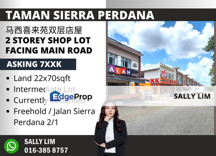 Taman Sierra Perdana Double Storey Shop Lot Facing Main Road, Johor, Masai