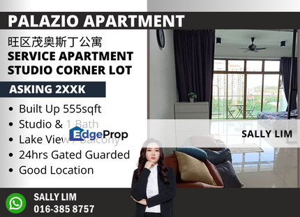 Palazio Apartment Mount Austin Studio with Balcony Facing Lake, Johor, Johor Bahru