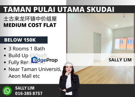 Taman Pulai Utama Skudai Medium Cost Flat Fully Renovated, Johor, Skudai