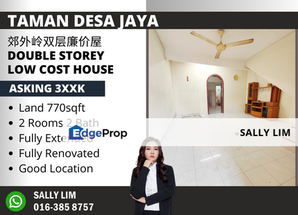 Taman Desa Jaya Double Storey Low Cost House Fully Renovated, Johor, Johor Bahru