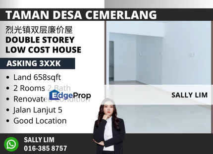 Desa Cemerlang Jalan Lanjut Double Storey Low Cost House, Johor, Ulu Tiram