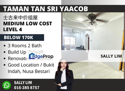 Taman Tan Sri Yaacob Skudai Medium Cost Flat Renovated Unit, Johor, Skudai