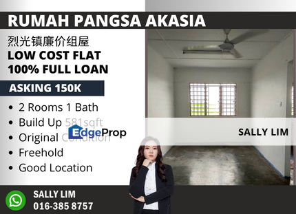 Rumah Pangsa Akasia @ Cemerlang Low Cost Flat Full Loan Unit, Johor, Johor Bahru