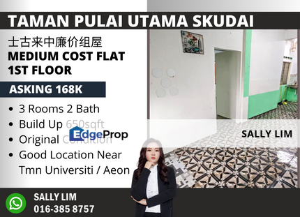 Taman Pulai Utama Skudai Medium Cost Flat 1st Floor Original Unit, Johor, Skudai