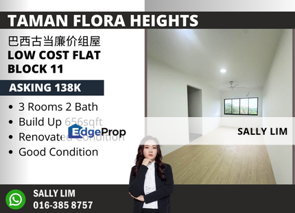 Taman Flora Heights Pasir Gudang Low Cost Flat Renovated Unit, Johor, Pasir Gudang