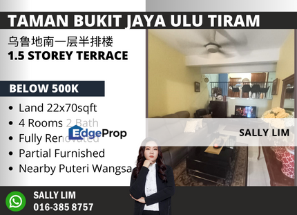 Taman Bukit Jaya Jalan Denai 1.5 Storey Fully Renovated, Johor, Ulu Tiram