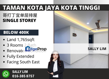 Taman Kota Jaya Kota Tinggi Single Storey Terrace House , Johor, Kota Tinggi