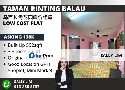 Taman Rinting Balau Low Cost Flat Original Unit, Johor, Masai