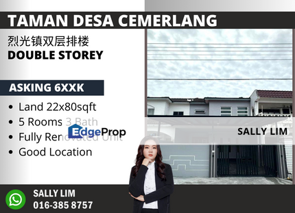 Desa Cemerlang Jalan Kekabu Double Storey Fully Renovated, Johor, Ulu Tiram