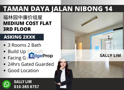 Taman Daya Jalan Nibong 14 Medium Low Cost Flat Guard & Gated, Johor, Johor Bahru