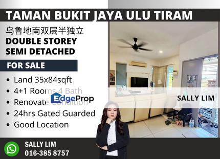 Taman Bukit Jaya Ulu Tiram Double Storey Semi D For Sale, Johor, Ulu Tiram