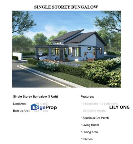 Single storey Bungalow at Asam Kumbang,  Perak, Perak, Taiping