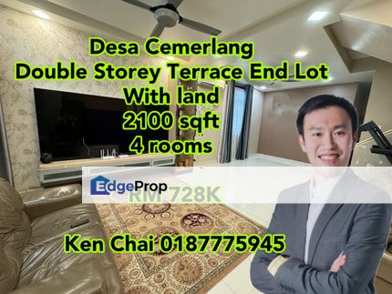 double storey endlot unit@ desa cemerlang, Johor, Ulu Tiram