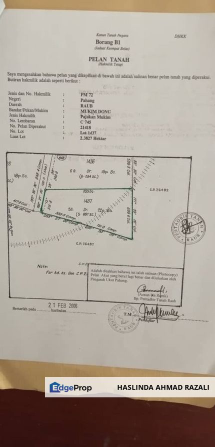 Tanah Kebun Durian Raub Pahang, Pahang, Raub
