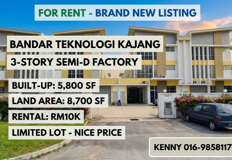 3 Storey Semi D Factory, Bandar Teknologi Kajang,Kajang