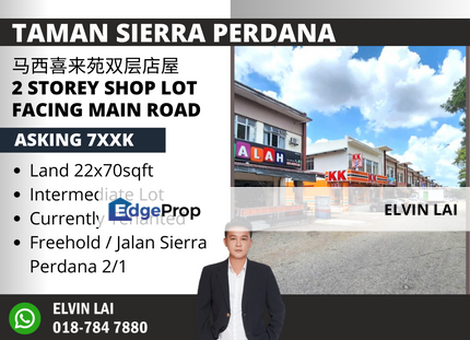 Taman Sierra Perdana / Double Storey Shop Lot / Facing Main Road, Johor, Masai