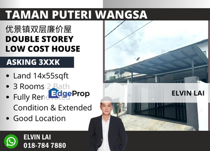 Puteri Wangsa Jalan Lading / Double Storey Low Cost House / Fully Renovated, Johor, Ulu Tiram