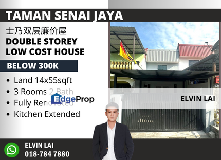 Taman Senai Jaya Double Storey Low Cost House Fully Renovated, Johor, Senai