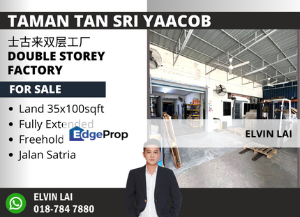 Taman Tan Sri Yaacob Double Storey Factory Fully Extended, Johor, Skudai