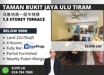 Taman Bukit Jaya Jalan Denai 1.5 Storey Fully Renovated, Johor, Ulu Tiram