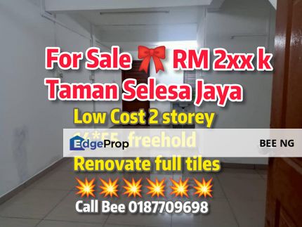 Taman Selesa Jaya 2 storey low cost full loan , Johor, Skudai