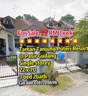 Taman Tanjung Puteri Resort 1st storey Full Loan for Sale @RM330,000 By ...