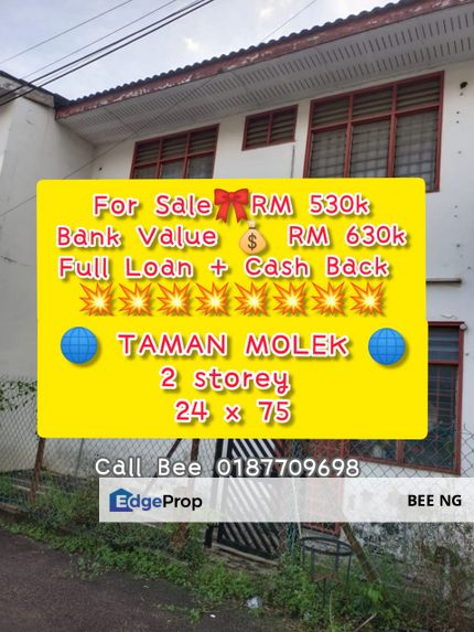 Taman Molek 2 storey full loan cash out best deals, Johor, Johor Bahru