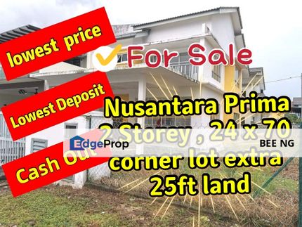 Double storey 24x70+25feet land full loan cash out, Johor, Gelang Patah