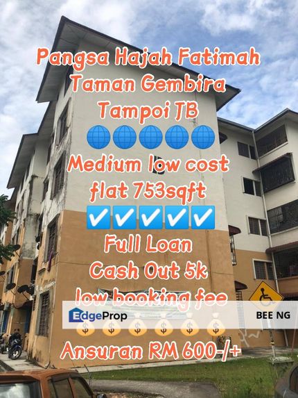 Med Low Cost Flat @ Pangsa Hajah Fatimah Low Floor, Johor, Johor Bahru