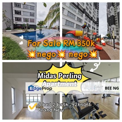 Pangsapuri Midas Perling 3bed cheapest cash out, Johor, Johor Bahru