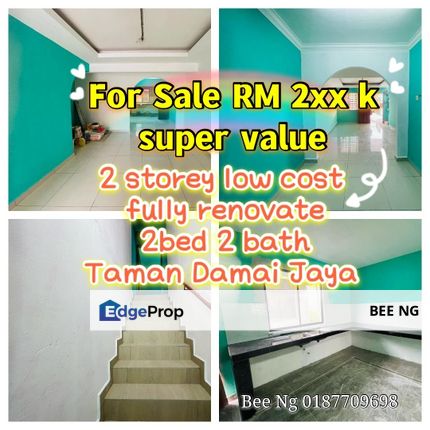 Taman Damai Jaya 2 storey low cost renovated lowest price, Johor, Skudai