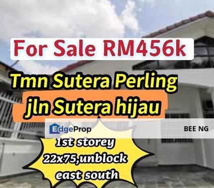 Taman Sutera Jalan Sutera Hijau Perling Single Storey 22x75 Unblock , Johor, Johor Bahru