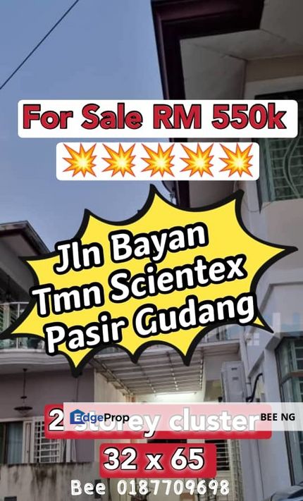 Taman Scientex Jalan Bayan Pasir Gudang 2 Storey Cluster Renovated, Johor, Pasir Gudang