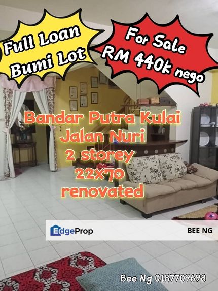 Bandar Putra Kulai @ Jalan Nuri 2 Storey Bumi Lot Renovated Full Loan  , Johor, Kulai