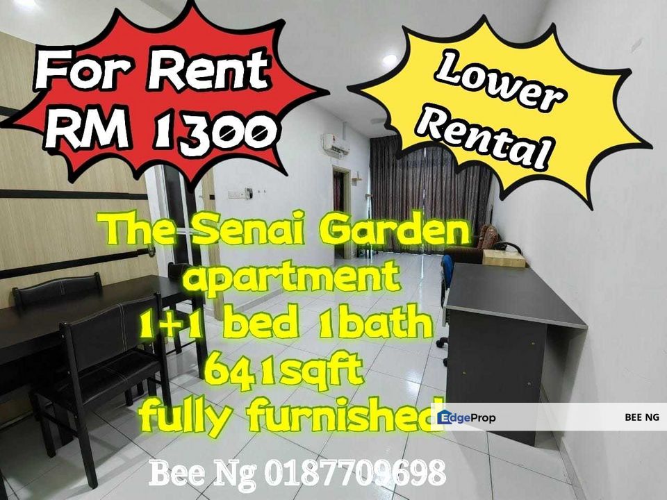 The Senai Garden Apartment 2bed fully furnished lower rental for Rental