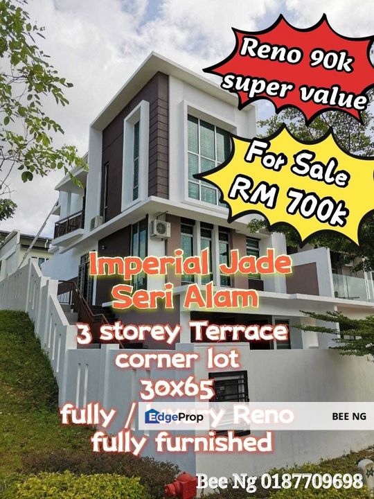 Imperial Jade Bandar Seri Alam 3 Storey Corner Fully Renovated Super