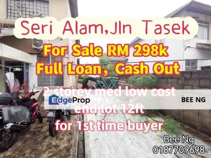 Bandar Seri Alam Jalan Tasek 2 storey med low csot end lot 12ft land full loan cash out , Johor, Masai