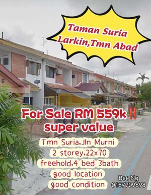 Taman Suria Larkin Johor Bahru Double Storey 22x70 Good Location , Good ...