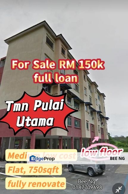 Taman Pulai Utama Medium Low Cost Flat 750sqft 1st Floor Fully Renovate AAA Listing , Johor, Skudai