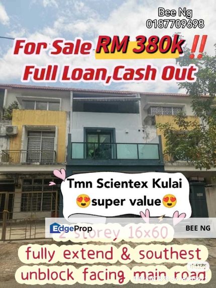 Taman Scientex Kulai Kelapa Sawit 2 storey unblock renovated full loan cash out , Johor, Kulai