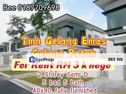 Taman Gelang Emas 2 Storey Semid D 40x90 fully furnished, Johor, Gelang Patah