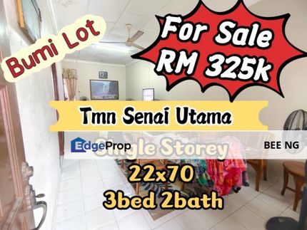 Taman Senai Utama Single Storey 22x70 good condition full loan , Johor, Senai