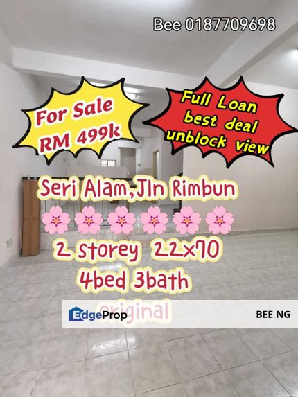 Bandar Seri Alam Masai Jalan Rimbun 2 storey 22x70 unblock view full loan  , Johor, Johor Bahru