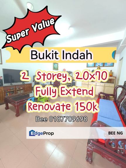 Taman Bukit Indah Jalan Indah 10 2 storey fully extend extra large built up good condition  , Johor, Bukit Indah