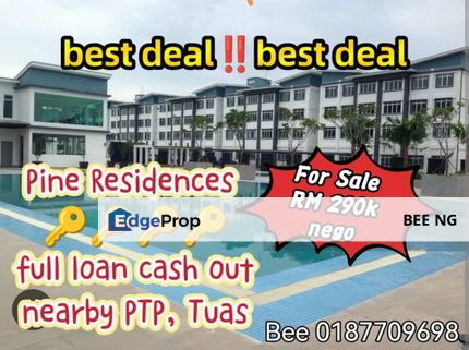 The Pine Residence PTP Gelang Patah Lowest market price full loan cash out , Johor, Gelang Patah