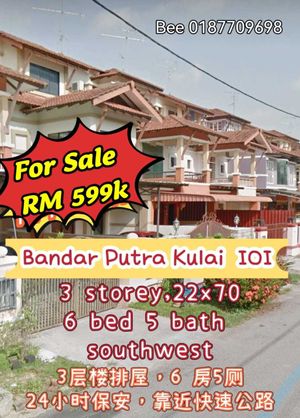 Bandar Putra Kulai Jalan Camar , 3 Storey Terrace House Lowest Price ...